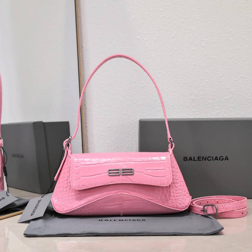 Croc-Embossed Underarm Bag-4